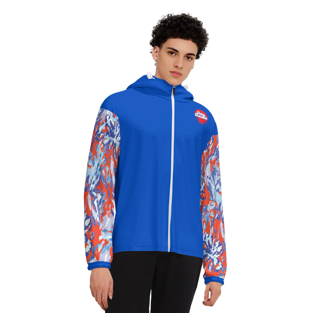 Unisex Full-Zip Hooded Windbreaker Jacket - Water Resistant