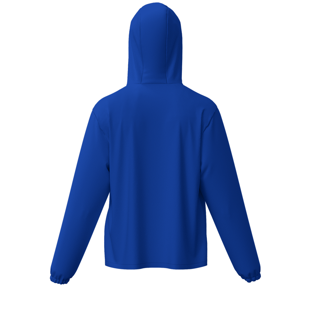 Blue w/ White Stripe UPF Unisex Full-Zip Hooded Windbreaker Jacket
