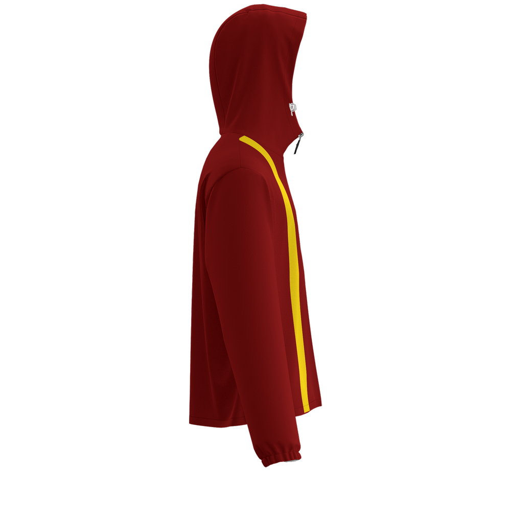 Sunny Day Bros Maroon w/ Gold Stripe UPF50 Unisex Full-Zip Hooded Windbreaker Jacket