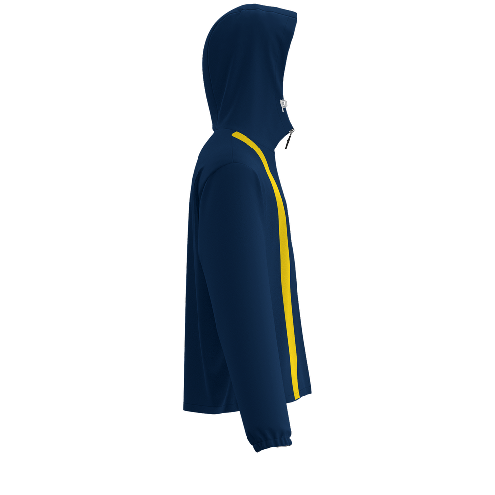 Sunny Day Bros Navy w/ Gold Stripe UPF50 Unisex Full-Zip Hooded Windbreaker Jacket