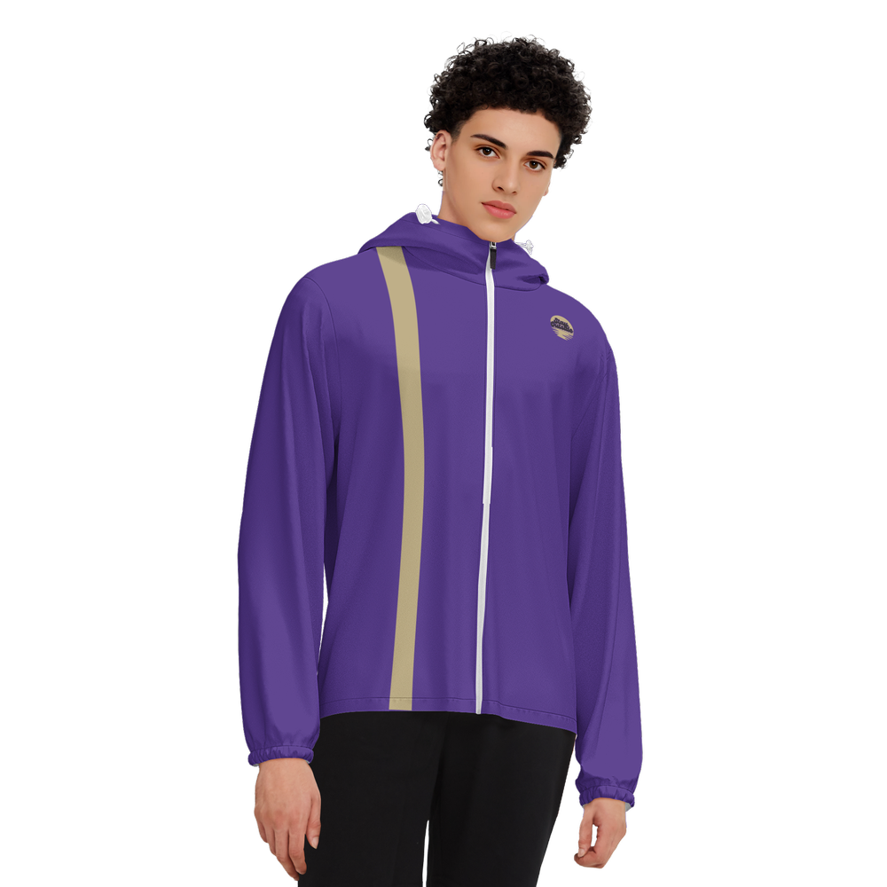 Sunny Day Bros Purple UPF50+ Unisex Full-Zip Hooded Windbreaker Jacket
